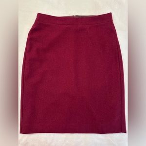 J.Crew Wool Burgundy/Wine pencil skirt, Size 4